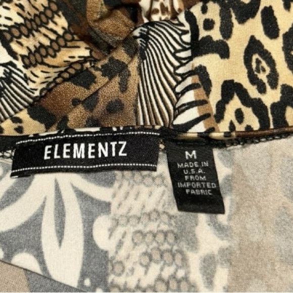 Elementz Maxi Dress Sz M Sleeveless Multi color animal print Brown Beach summer - Picture 10 of 10